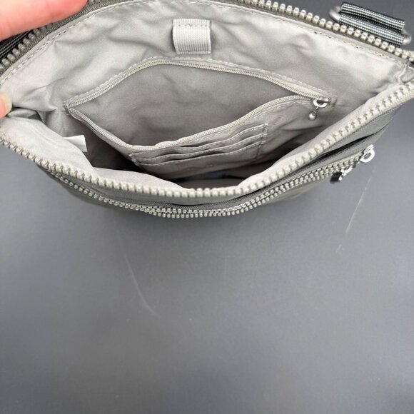 Baggallini Comrade 3-Zip Crossbody Bag Gray Lightweight Adjustable Strap - Picture 7 of 12